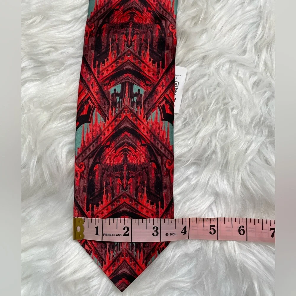 Italo Ferretti | Red and Blue 100% Seta-Silk Tie and Pocket Square - Italy